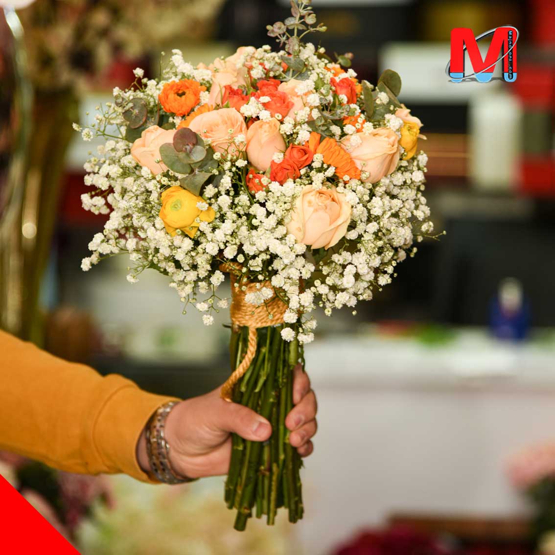دسته گل طبیعی عروس ترکیبی