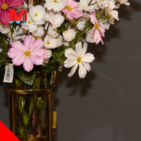 گل مصنوعی با گلدان کریستالی