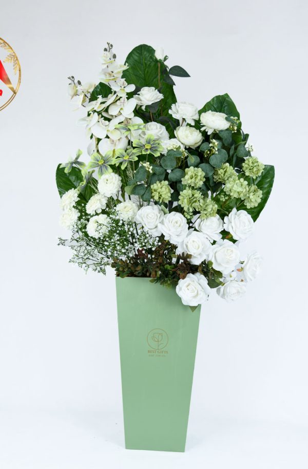 باکس گل مصنوعی بزرگ 150×80 سانتی‌متر – لوکس، وارداتی و حرفه‌ای